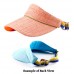 Straw Visor Hats - Straw w/ Cotton Lining And Elastic Band - HT-8405OG